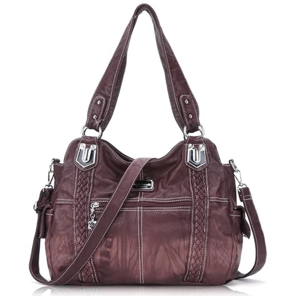 Angel Barcelo Handbags - Angel Barcelo Burgundy Hobo Shoulder Bag
